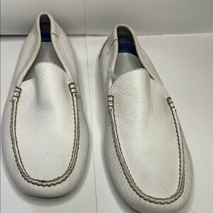 Polo White Leather Loafers